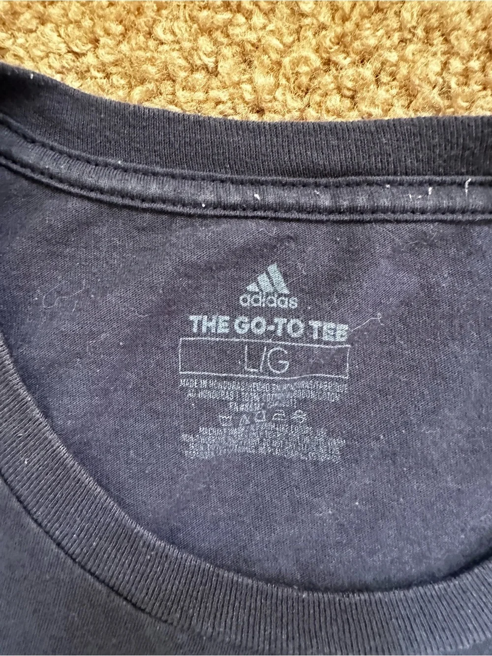 adidas Navy Short Sleeve Crewneck Tee with Small Logo